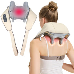 Jdfdexc 4D neck massager front view demonstrates portable, deep-kneading action for targeted relief.