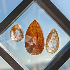 JDFlying rutilated quartz teardrop pendant shows needle inclusions