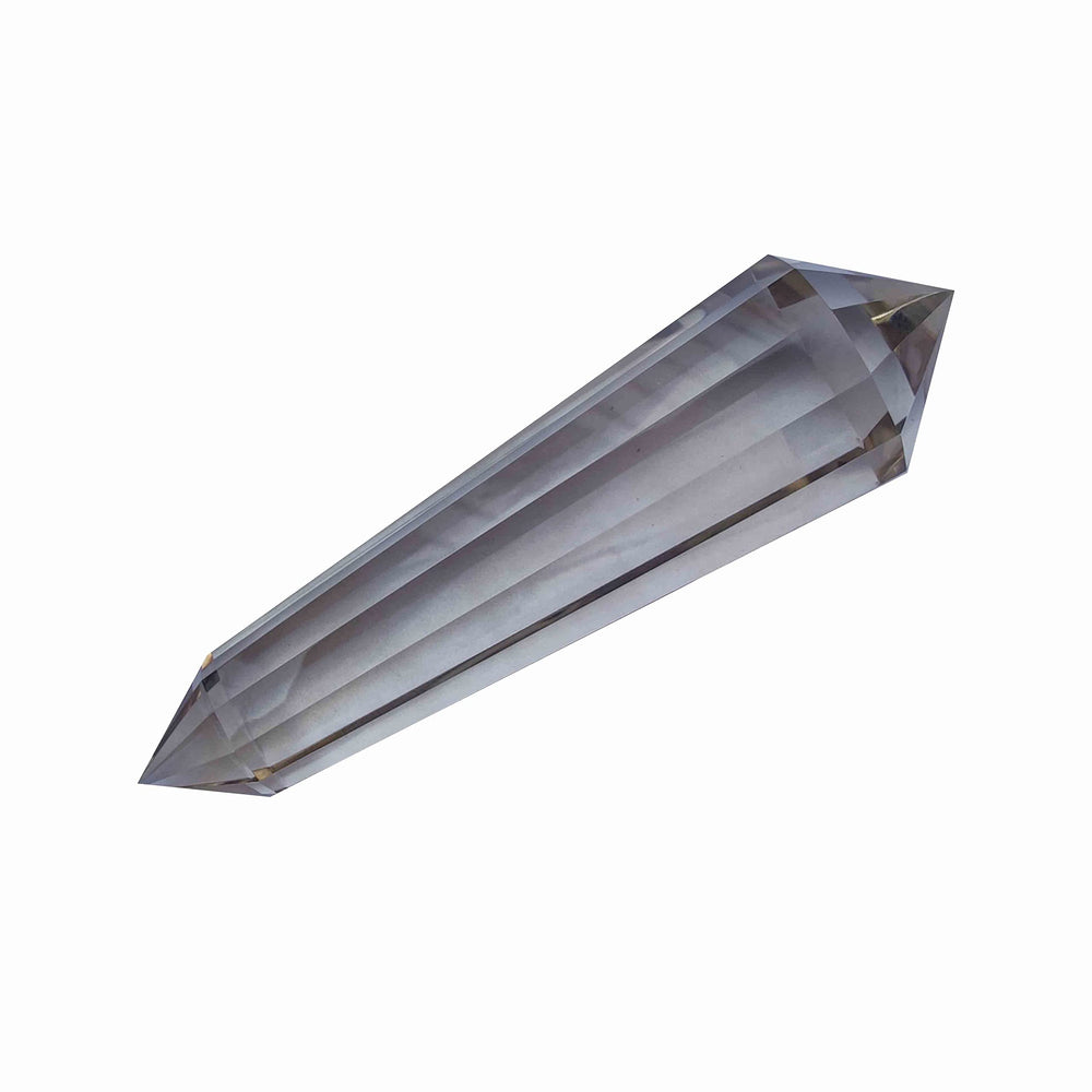 JDFlying smoky quartz wand 7cm 12-sided for grounding during meditation.