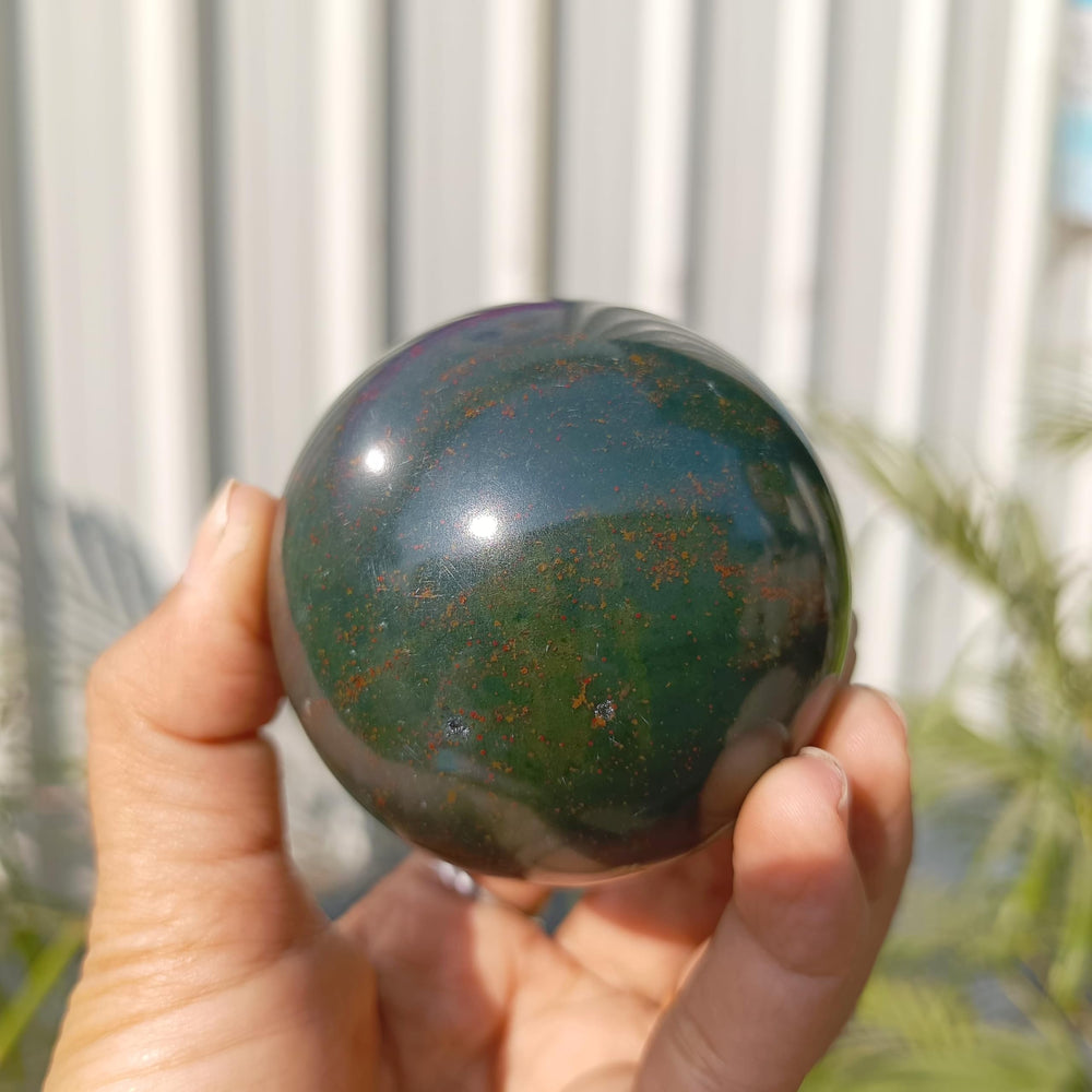 Jet International Bloodstone ball makes a thoughtful gift for crystal lovers and seekers.