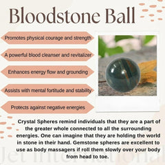Jet International Bloodstone ball on shelf accentuates décor with earthy tones.