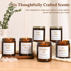 JGXLQ Cleansing Sage candle in a glass jar for a crisp atmosphere.