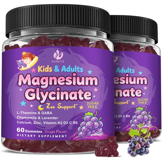 JIANKYTZ 2Pack sugar-free magnesium gummies for kids and adults promote daily calm.
