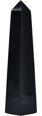 JIC Gem black obsidian wand with four facets for meditation and energy focus.