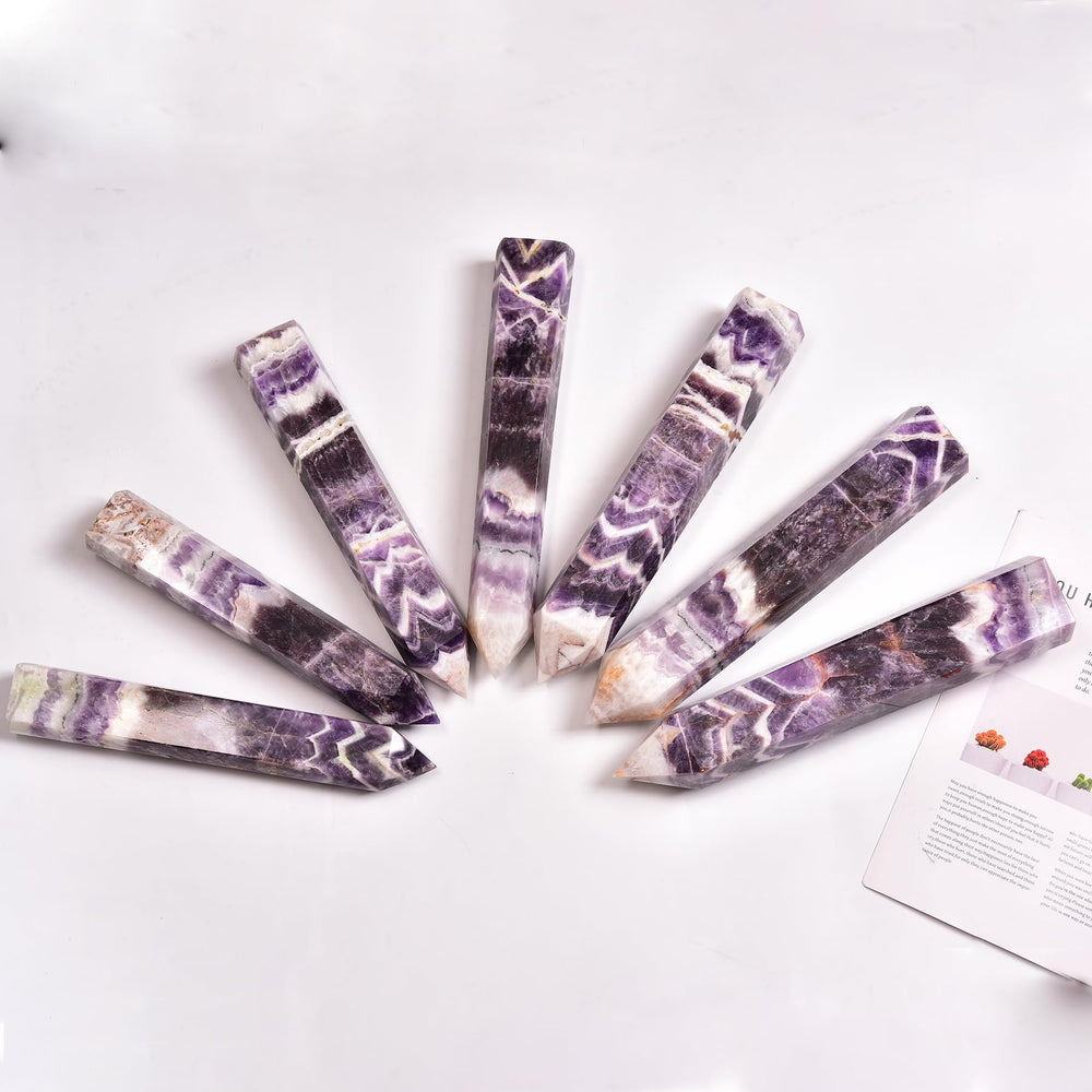 JIC Gem chevron amethyst wand tower enhancing chakra work