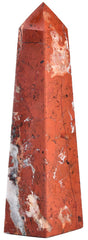 JIC Gem red Jasper crystal tower with four facets for focused energy.