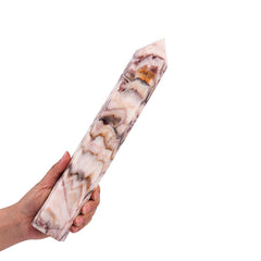 JIC Gem crystal wand with six facets for focused energy during meditation.