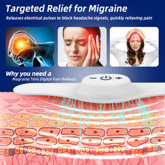 JICHAMOXY TENS electrodes on forehead provide customizable pain mitigation sessions.