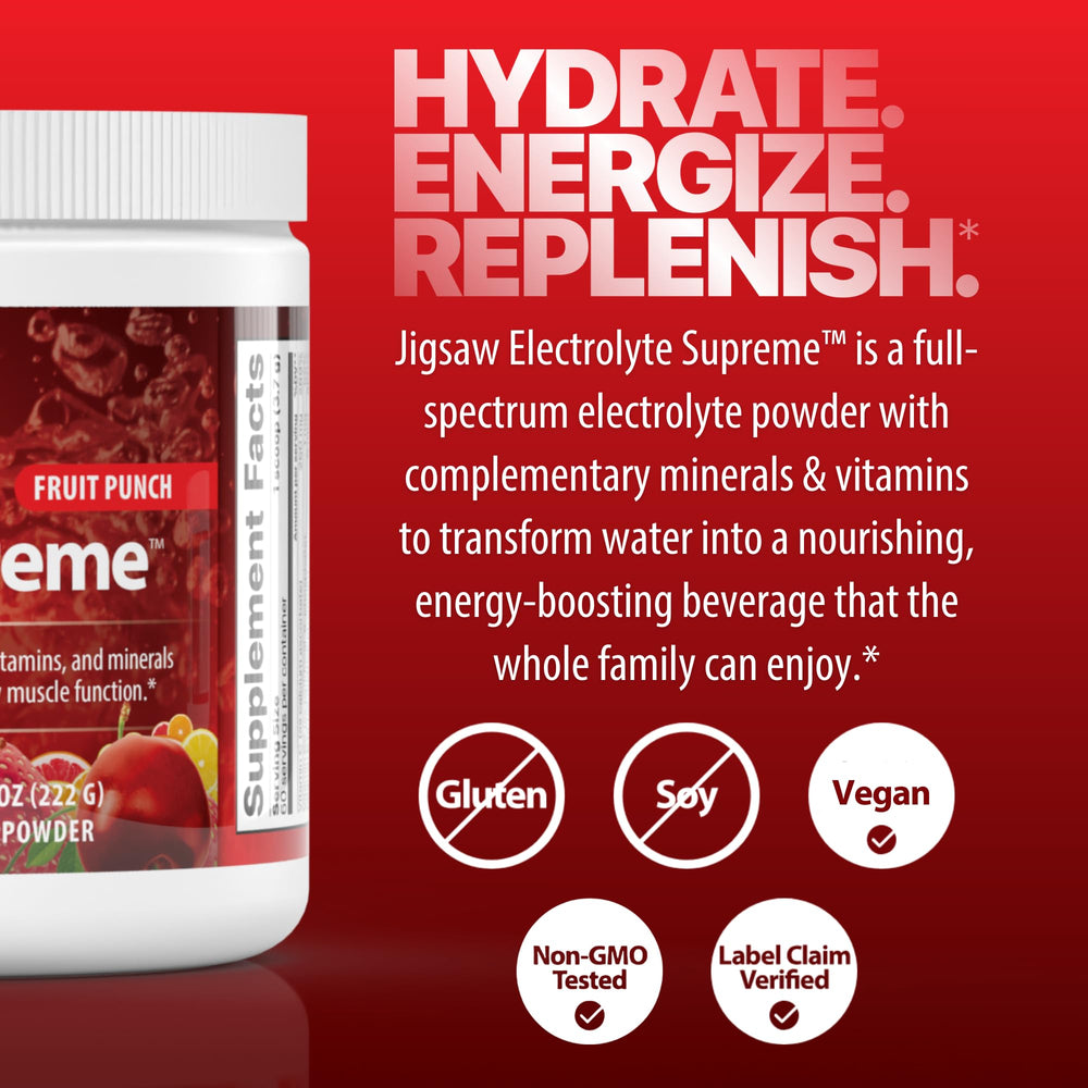 Jigsaw Electrolyte Supreme dissolving powder shows quick solubility