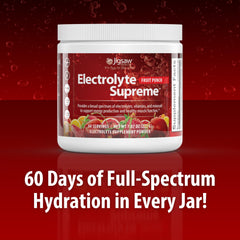 Jigsaw Electrolyte Supreme jar label front communicates 60 servings