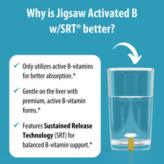 Jigsaw Health Activated B w/SRT sustained-release technology detail.