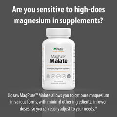 Capsules in hand illustrate easy daily dosage with MagPure Malate.