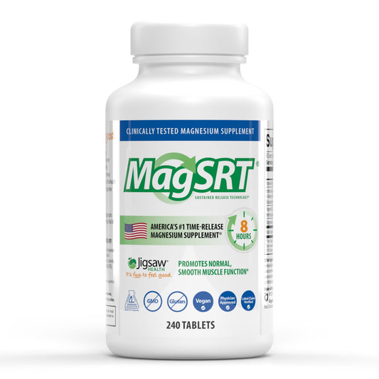Jigsaw Health MagSRT bottle with tablets for convenient daily use