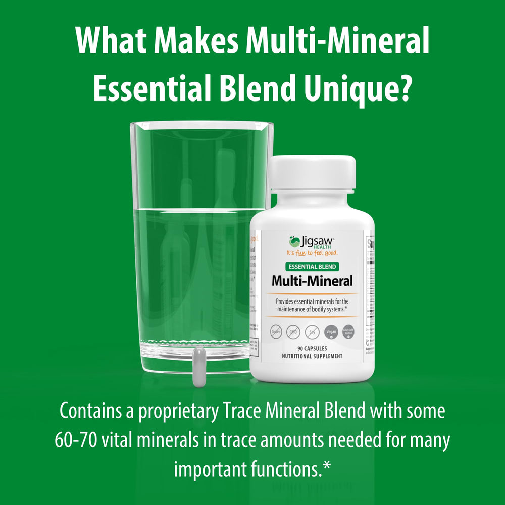 Jigsaw Health Multi-Mineral bottle with 90-serving capacity ready for daily intake.