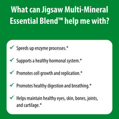 Jigsaw Health Multi-Mineral ingredients chart reveals 60+ trace minerals.
