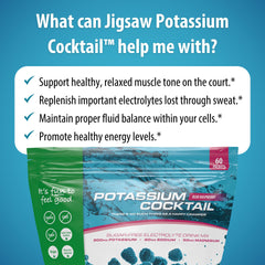 Jigsaw Health Potassium Cocktail blue raspberry package compact and travel-friendly.