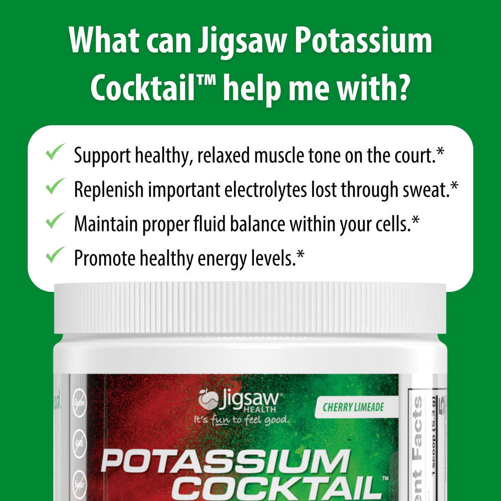 Jigsaw Health Potassium Cocktail jar top view with secure lid