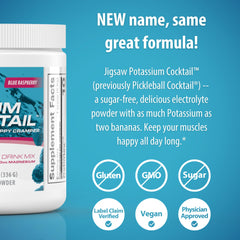 Jigsaw Health Potassium Cocktail on ice delivering a refreshing electrolyte boost.