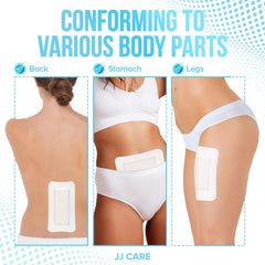 JJ CARE island gauze dressing in use for light-drain wounds