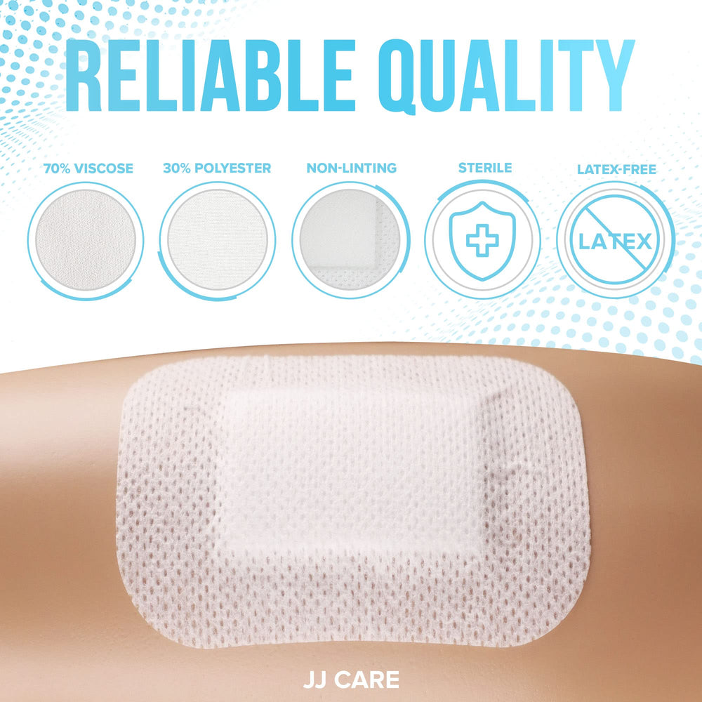 JJ CARE non-stick central pad prevents sticking to wounds for comfortable changes.