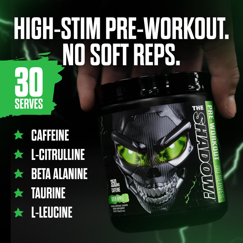 JNX Shadow scoop with powder demonstrates easy preworkout serving
