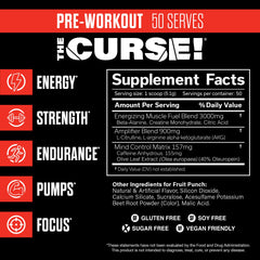 JNX SPORTS The Curse fruit punch serving scoop highlights convenient dosing for focus.
