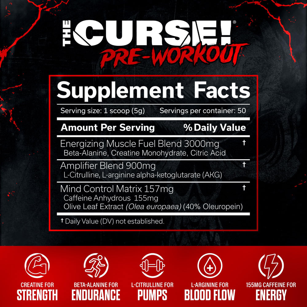 The Curse pineapple pre-workout powder scoop for precise serving.