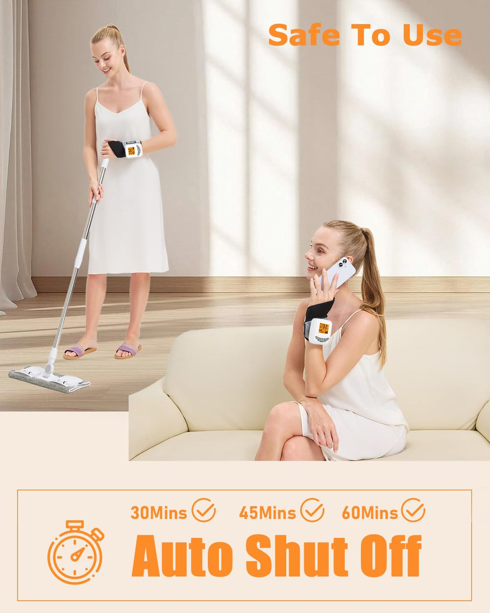 Adjustable temperature from 104 to 140°F for personalized warmth.