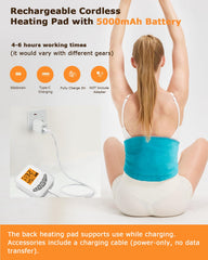 JOBYNA cordless heating pad adjustable strap fits most bodies.