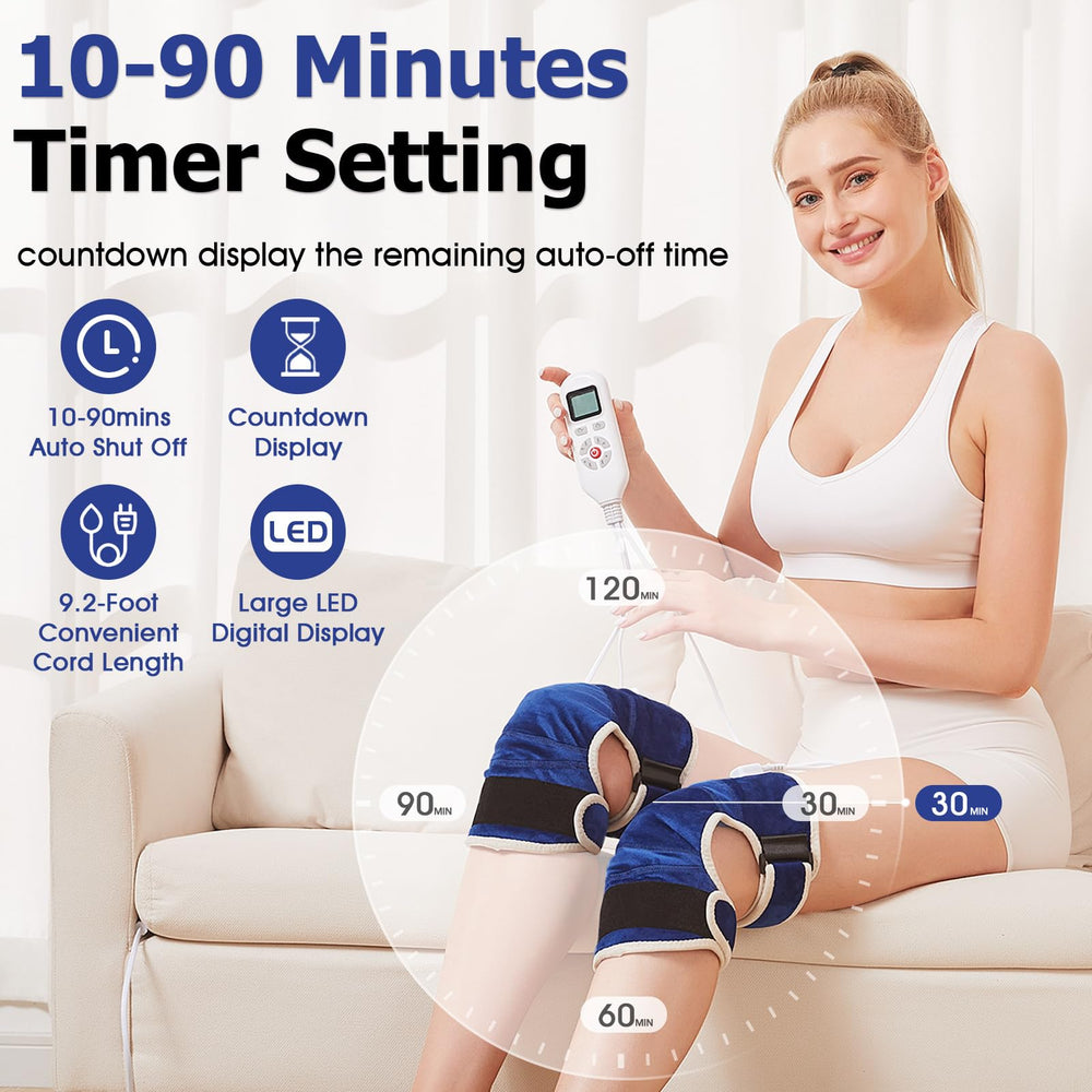 JOBYNA knee heat pad adjustable straps for a secure fit.