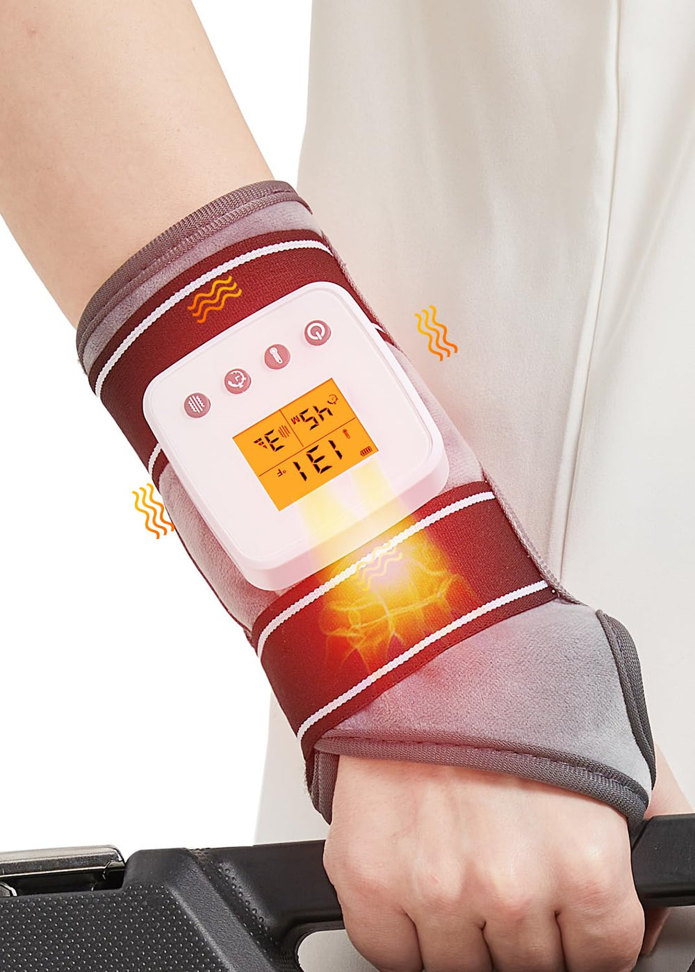 JOBYNA Rechargeable Heated Wrist Massager front view shows portable relief for wrists