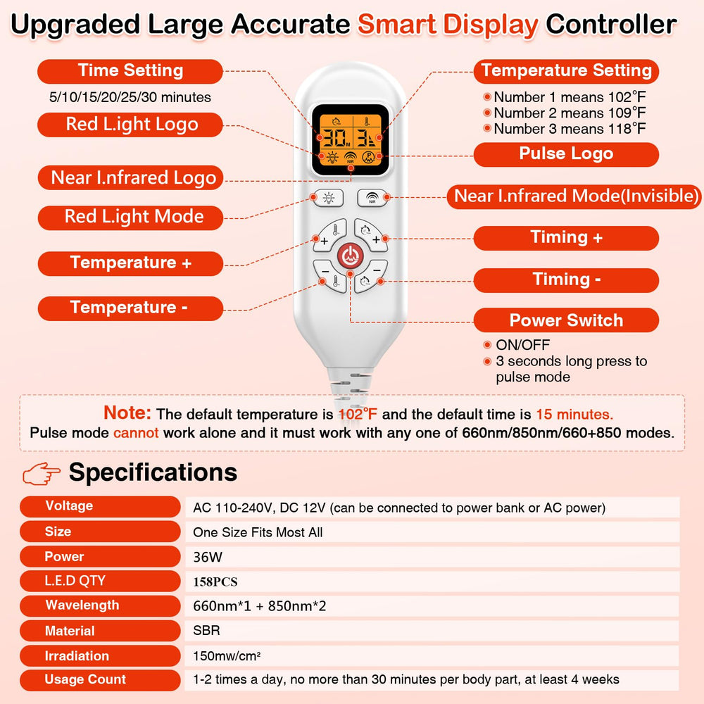 JOBYNA timer and temperature controls with flickering pulse mode
