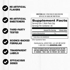 Back view showing packaging details and dosage for Jocko Fuel sticks.