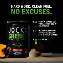 Bottle shows peach flavor hints for a tasty daily boost.
