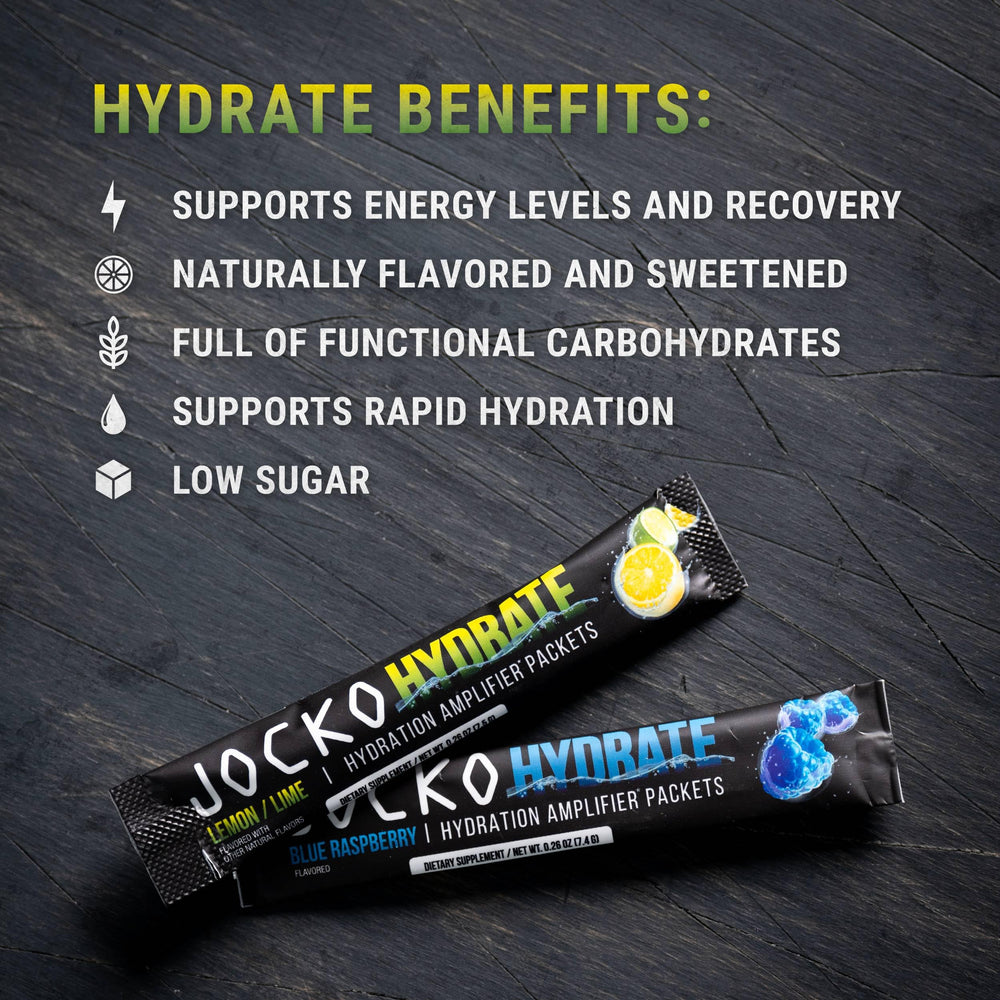 Jocko Fuel Hydrate blue raspberry glass with mixed powder for refreshing hydration