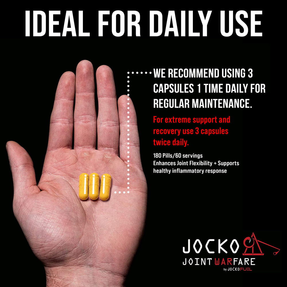 Jocko Fuel Joint Support bottle on gym shelf inviting an active lifestyle