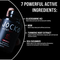 Jocko Fuel Joint Support ingredient list highlighting glucosamine and MSM