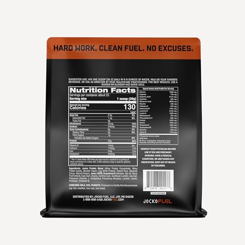 Jocko Fuel Mölk whey scoop highlights convenient 22g serving for recovery