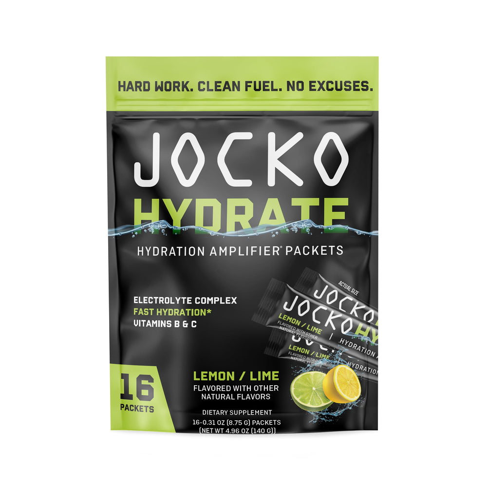 Jocko Fuel Packets Lemon Lime front view for on-the-go hydration.