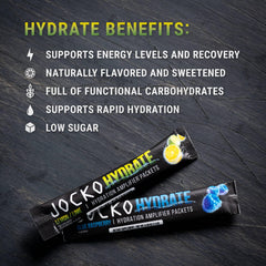 Jocko Fuel Packets Lemon Lime open pouch ready to mix for quick hydration.