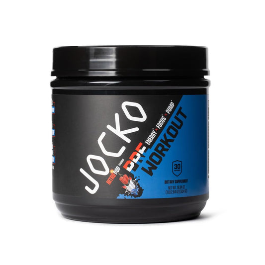 Jocko Fuel Pre-Workout tub front for quick workout energy.
