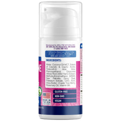 Close-up of fast-absorbing herbal base on skin.