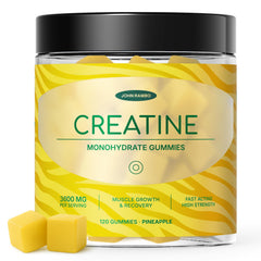 John Rambo Creatine Gummies jar with pineapple flavor supports daily performance