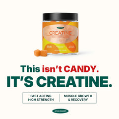 JOHN RAMBO Creatine Monohydrate Gummies in hand highlights convenient daily intake
