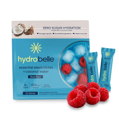 JoinBelle HydroBelle blue razz packet for convenient on-the-go hydration.