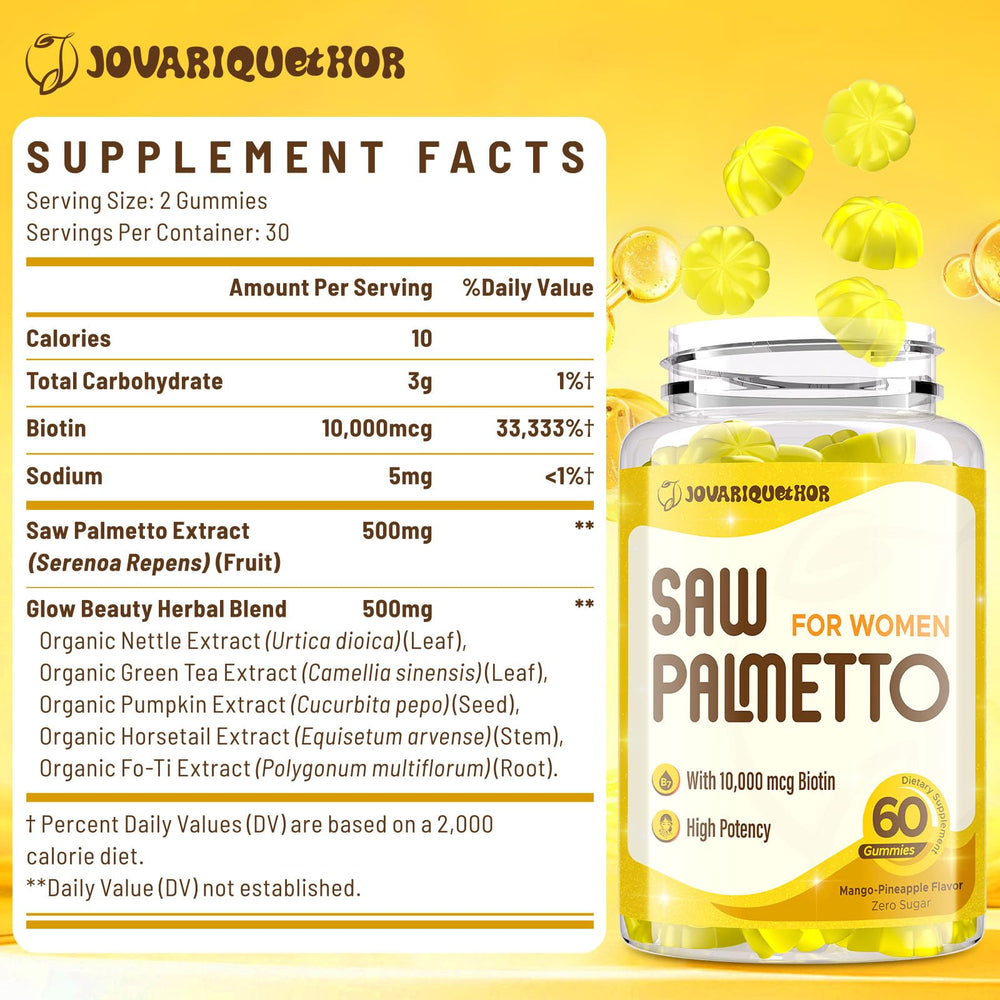 Jovariquethor Biotin gummies 10000 mcg emphasize hair, skin, and nails nutrition