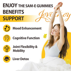 Jovianoy SAM-e Gummies back label confirms gluten-free, clean ingredients