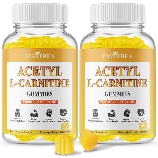 JOVITHEA Acetyl L-Carnitine gummies bottle promoting convenient energy support.