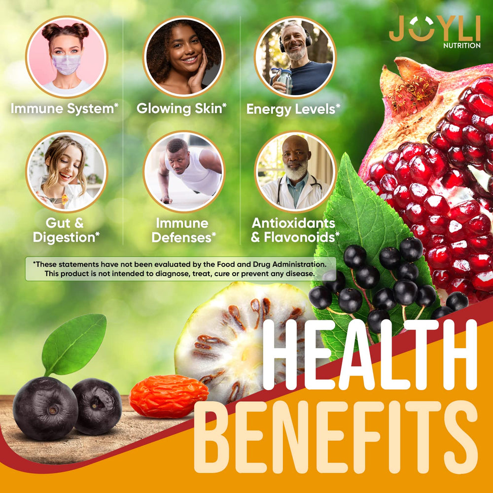 JOYLI Nutrition 2 Pack Multivitamin Fruit Gummies bottle cap view highlighting vitamins