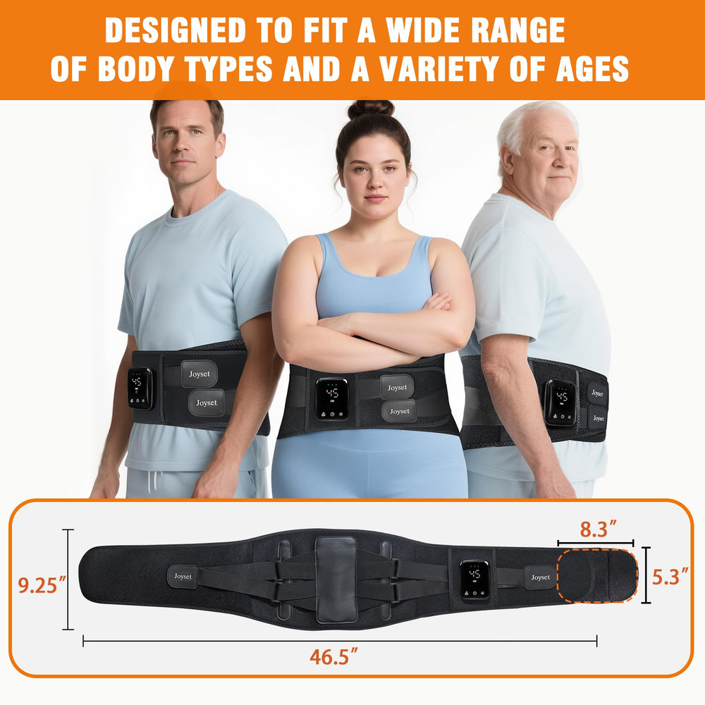 Joyset extension belt extends to fit waists up to 55 inches for versatility